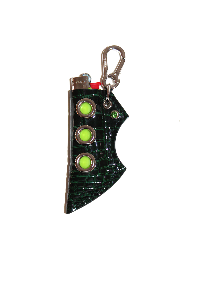 Essential lighter holder with stone - Dark green