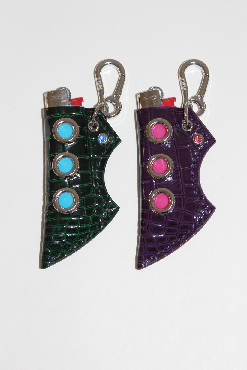 Essential lighter holder with stone - Dark green