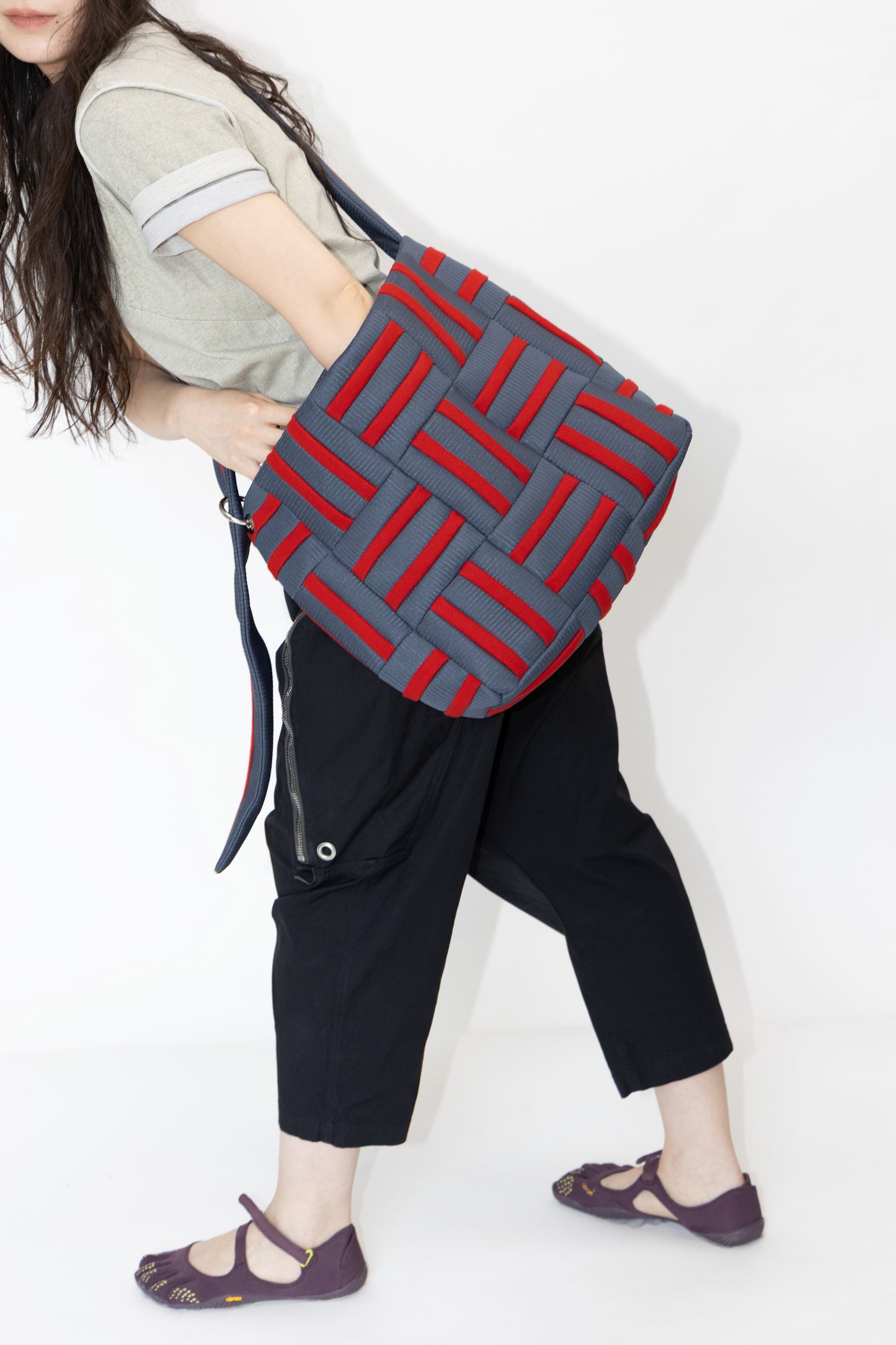 Grid crossbag - Red