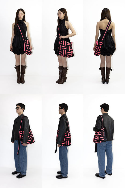 Grid crossbag - Neon Pink