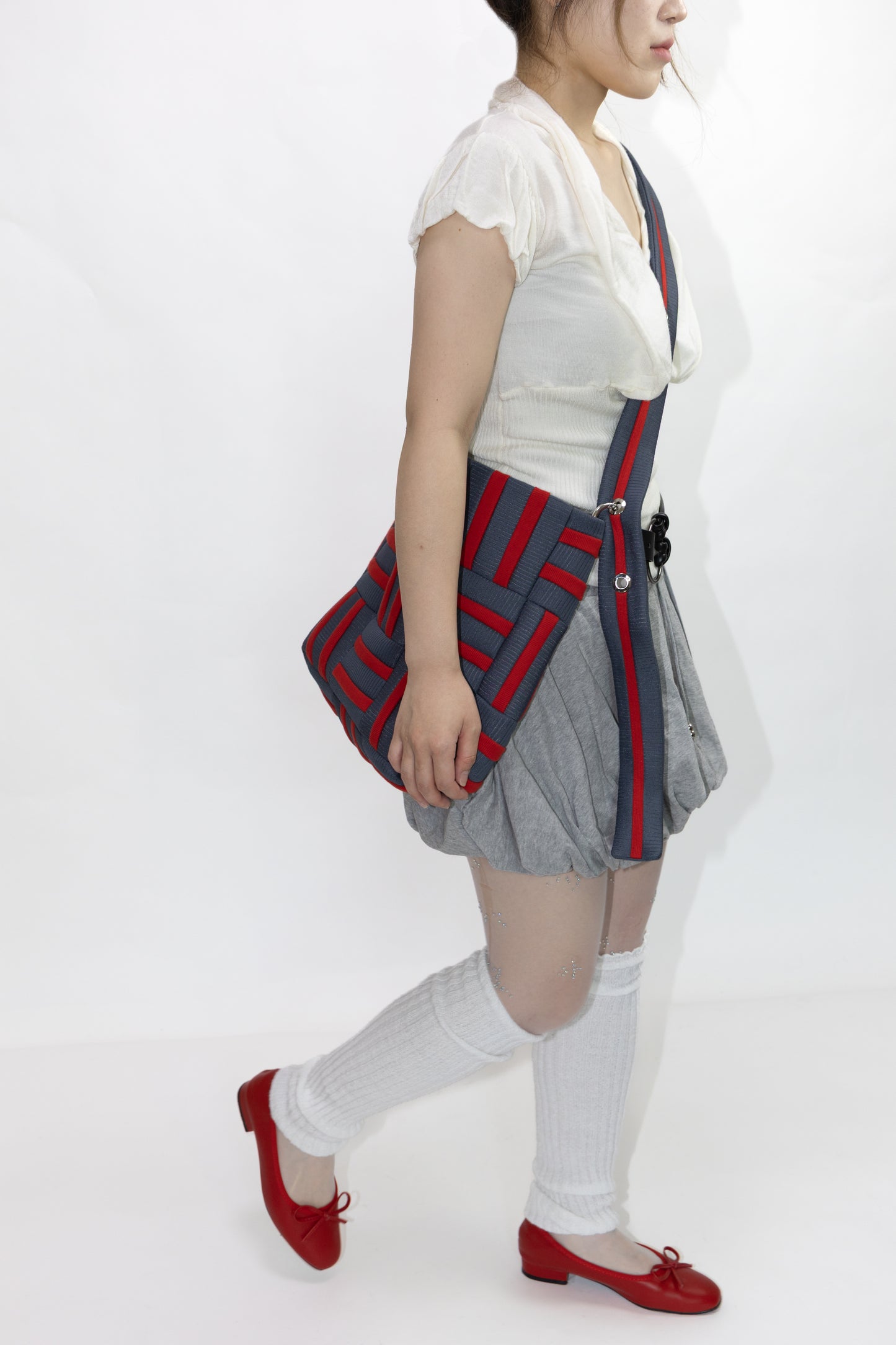 Grid crossbag - Red