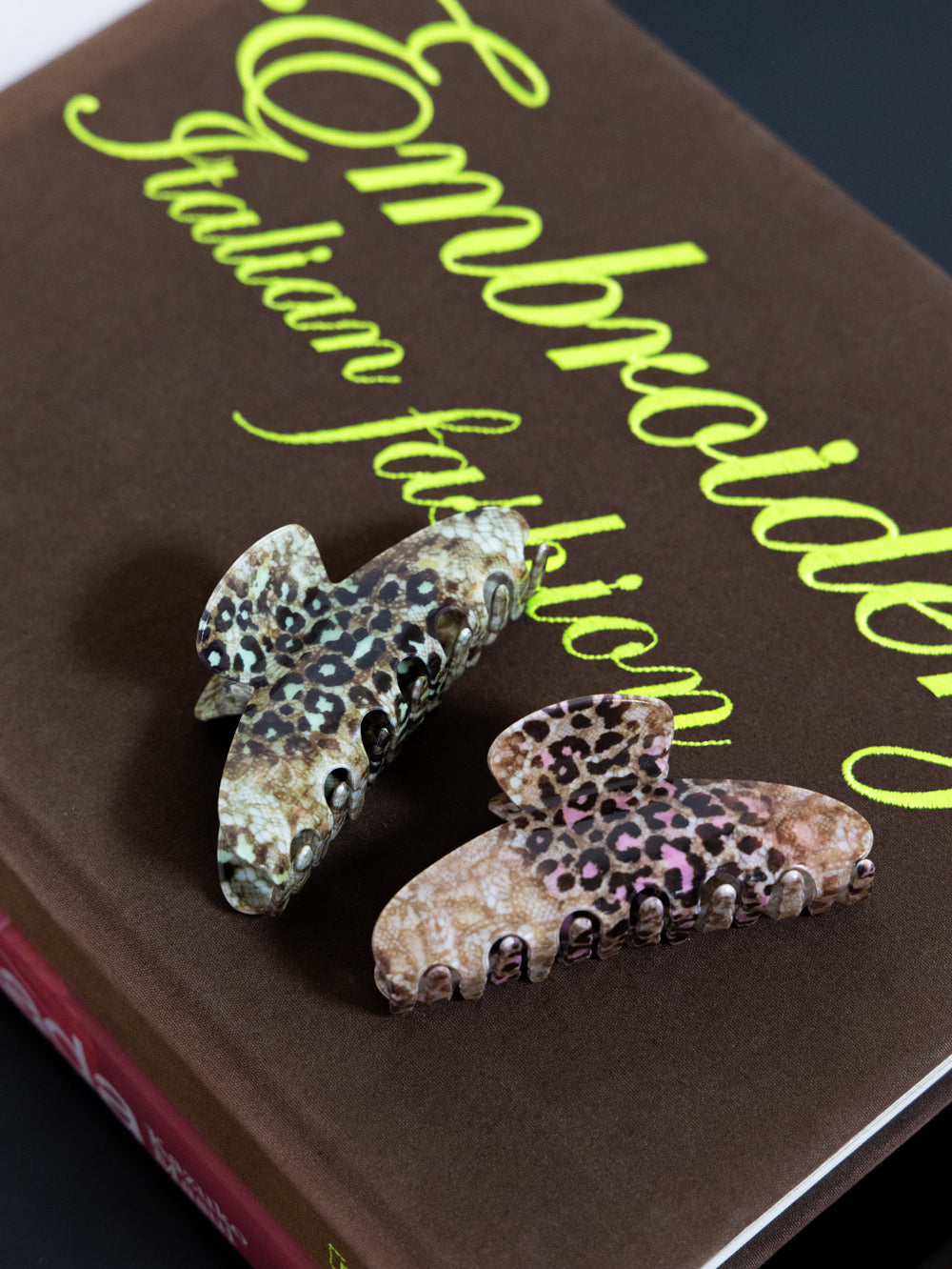 Vintage Leopard Claw clip - Sky Blue