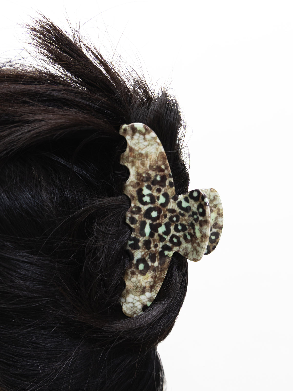 Vintage Leopard Claw clip - Sky Blue