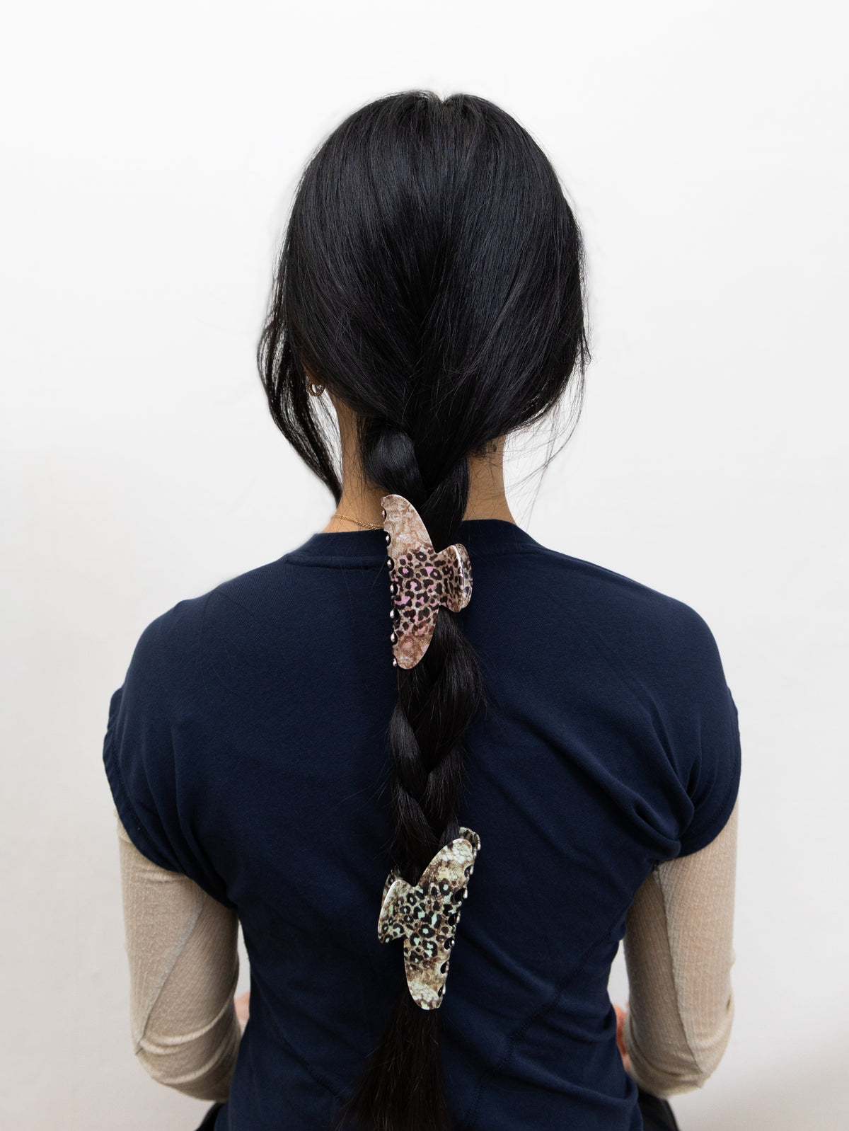 Vintage Leopard Claw clip - Sky Blue