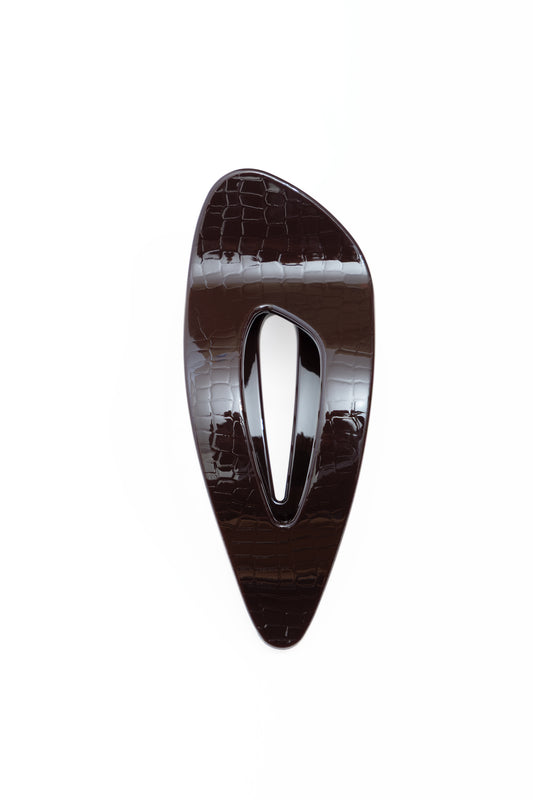 Crocodile Flat Claw Clip - Chocolate