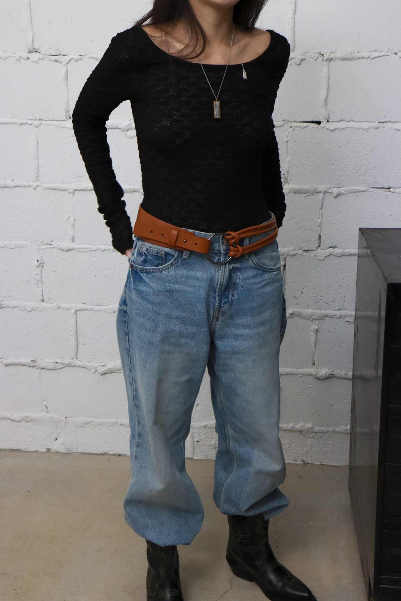 파니오 가죽벨트 - 코냑