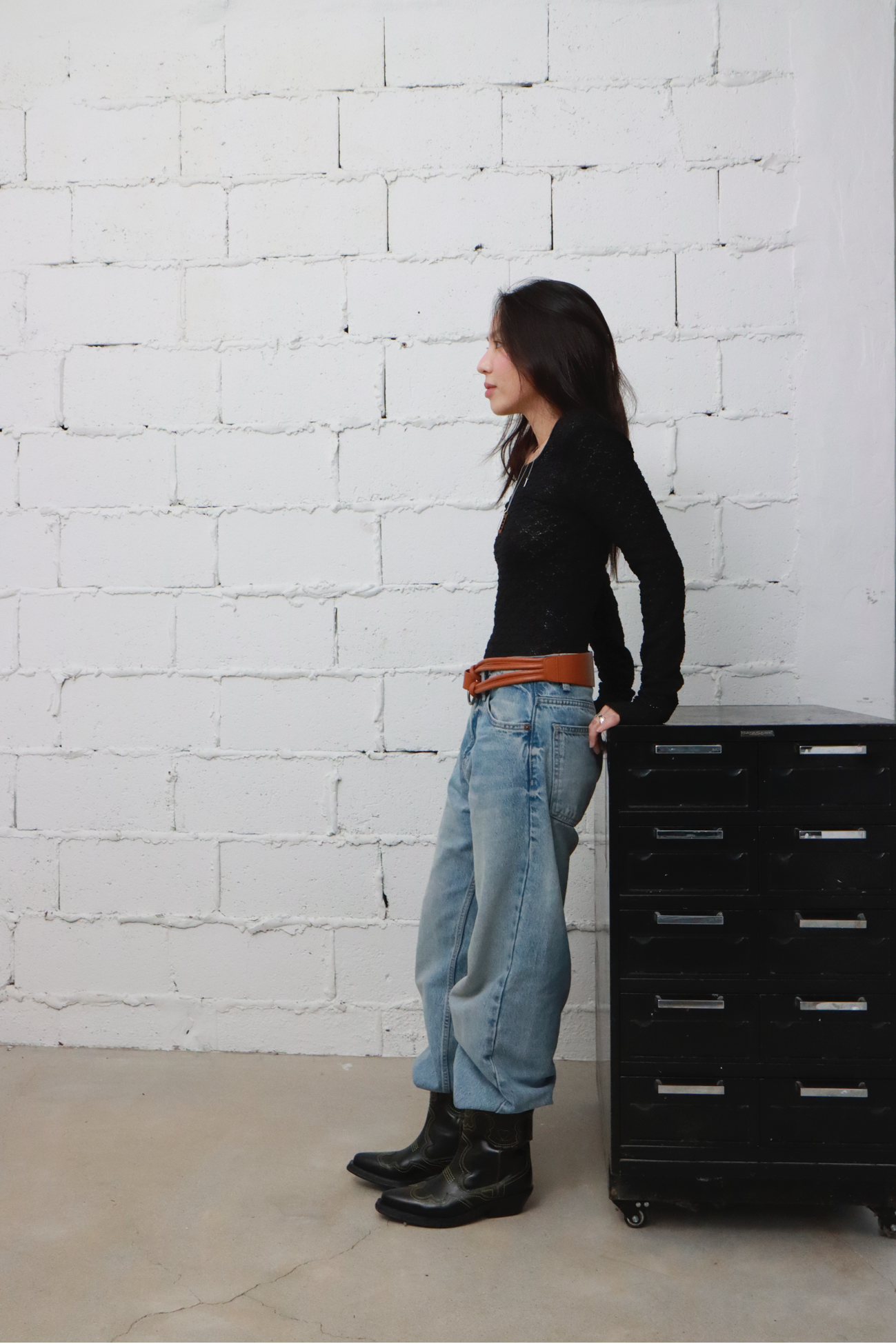 파니오 가죽벨트 - 코냑