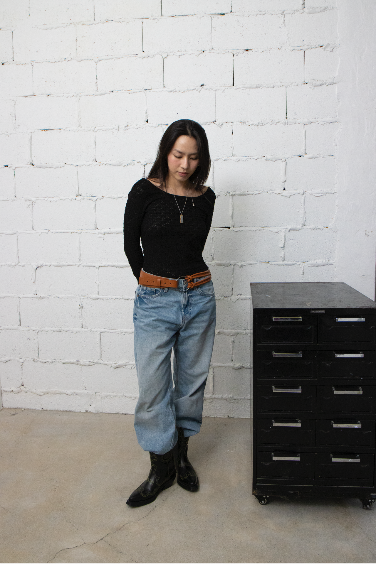 파니오 가죽벨트 - 코냑