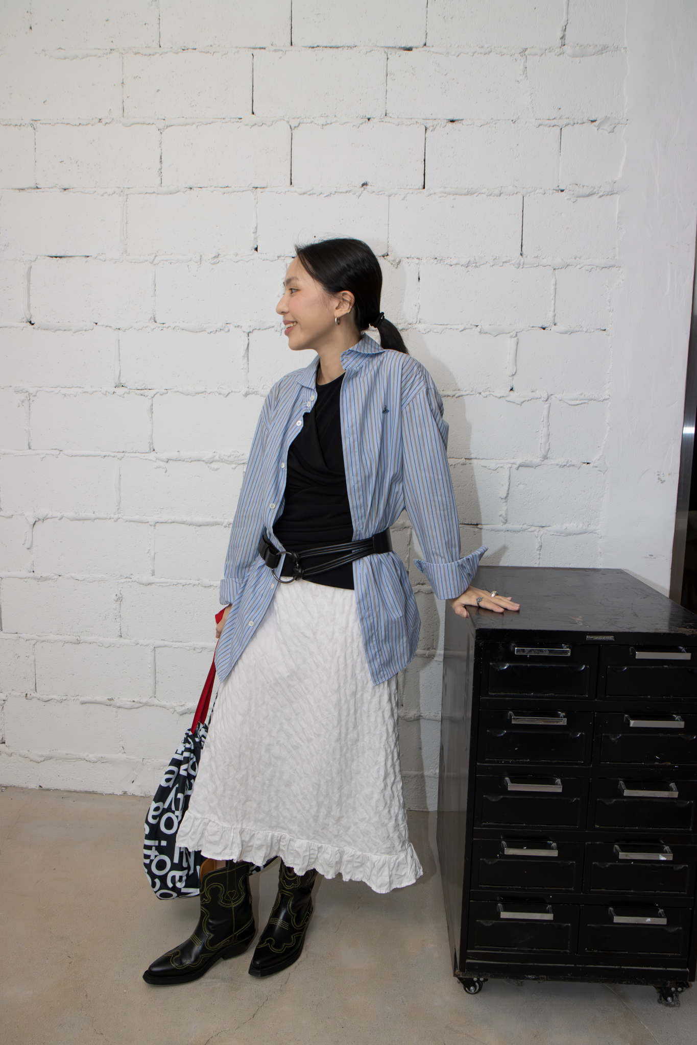 파니오 가죽벨트 - 블랙