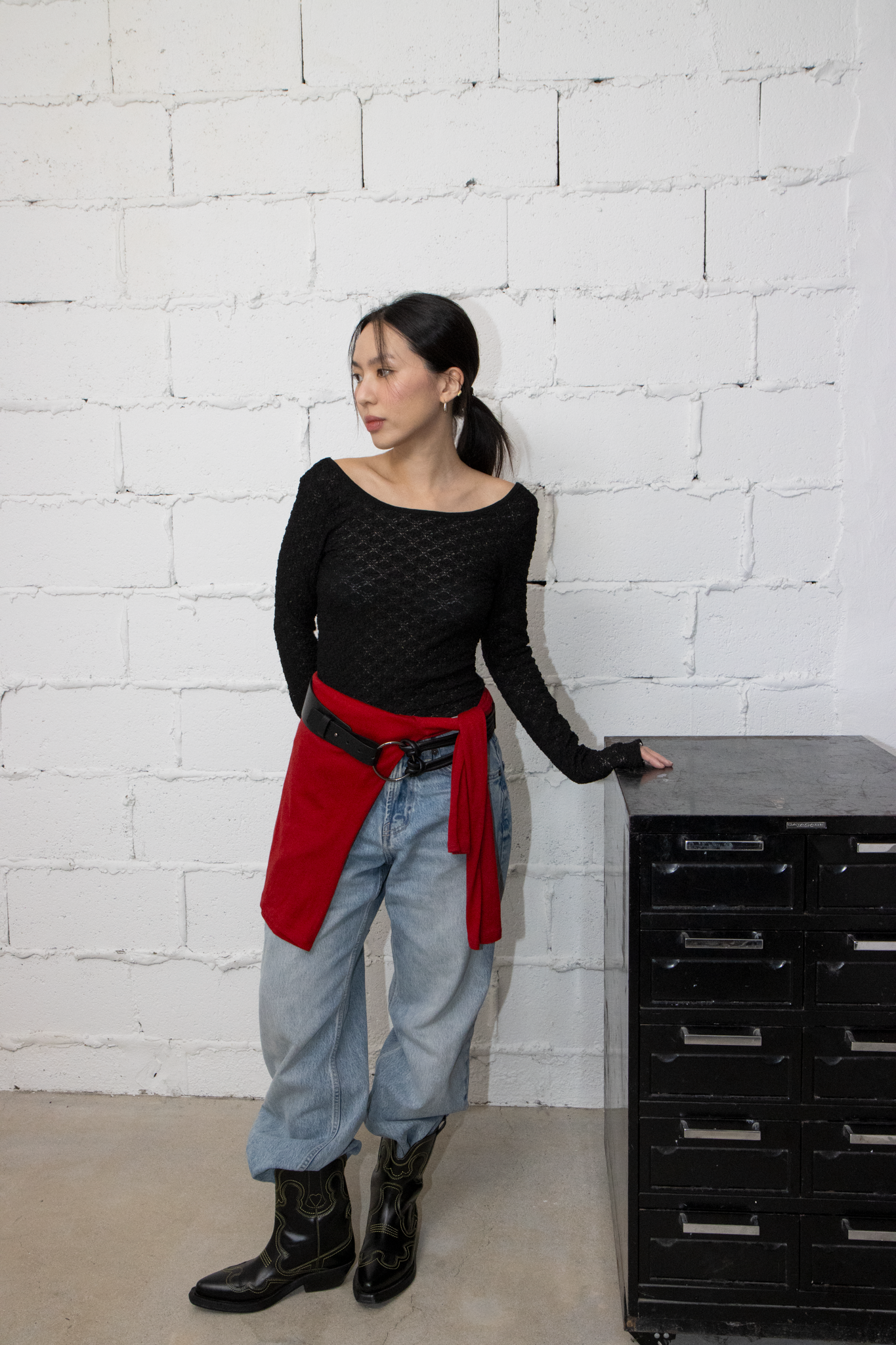 파니오 가죽벨트 - 블랙