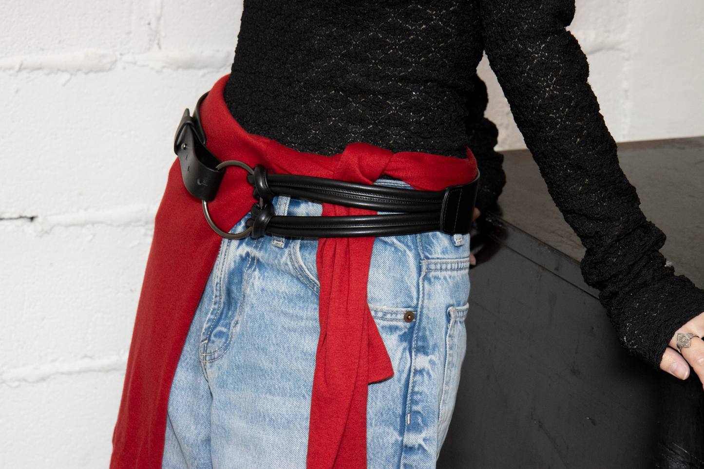 파니오 가죽벨트 - 블랙