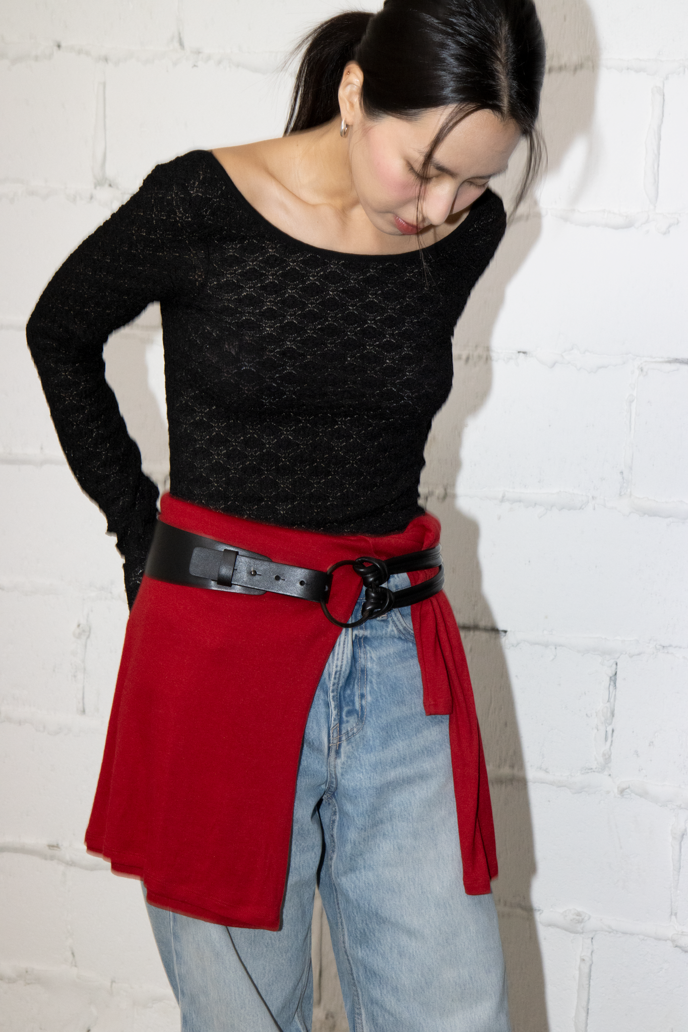 파니오 가죽벨트 - 블랙