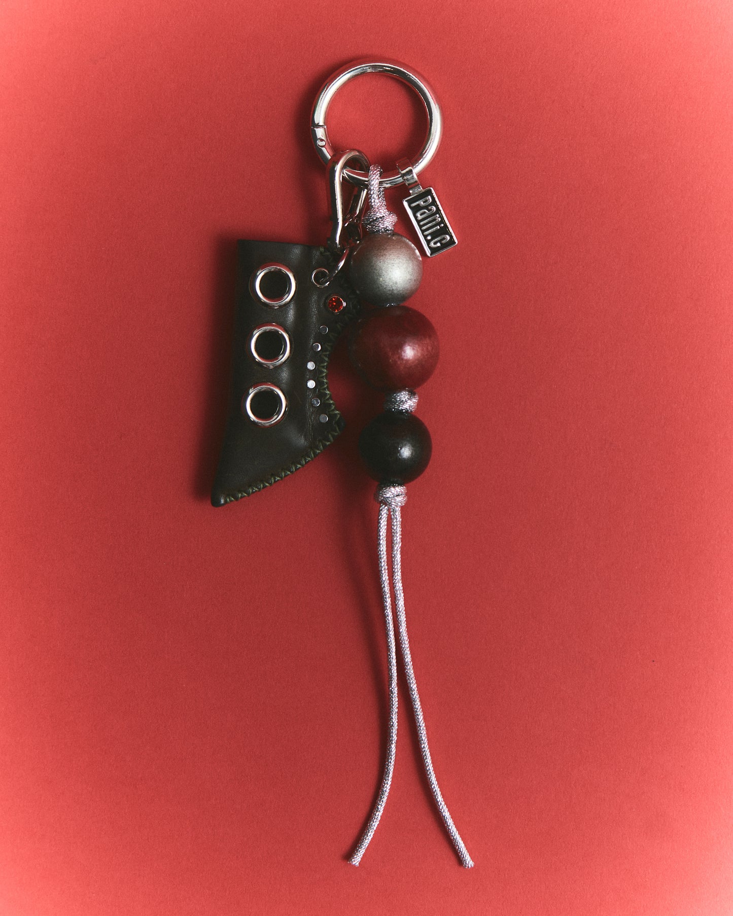 Glitter strap charm - red