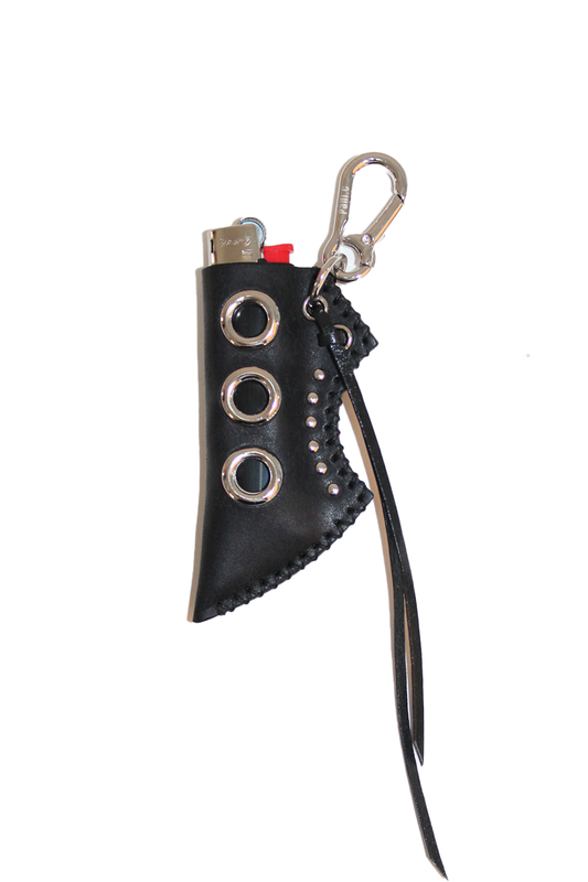 Premium lighter holder with strap - black