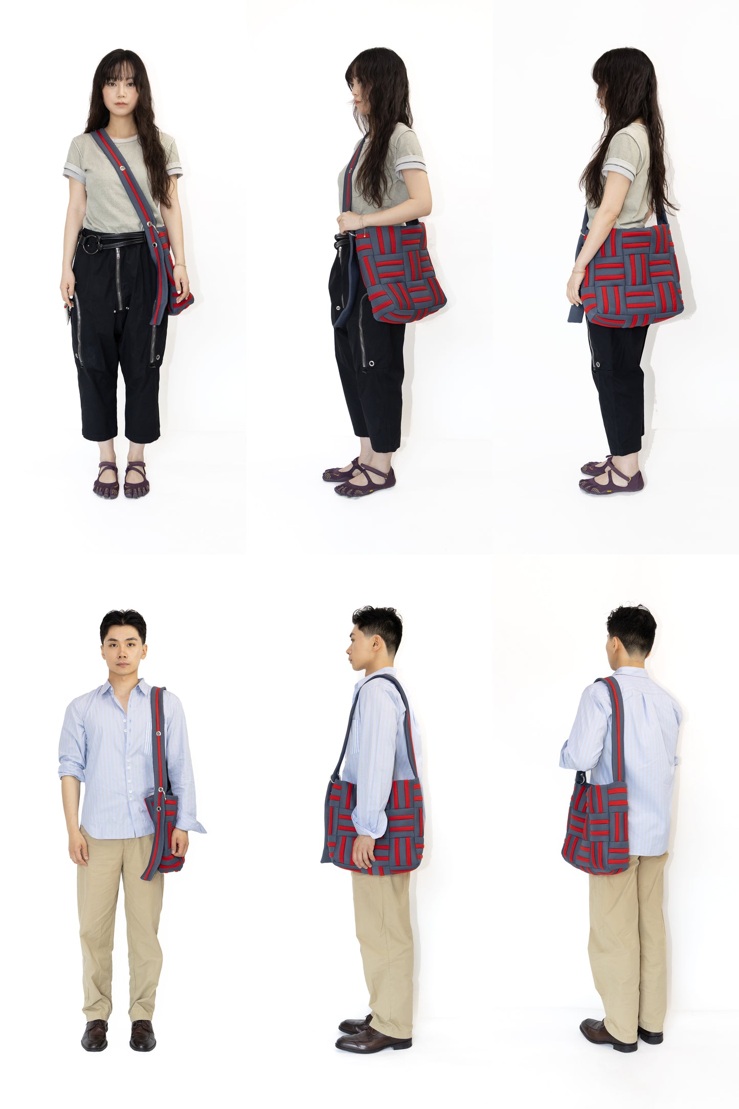 Grid crossbag - Red
