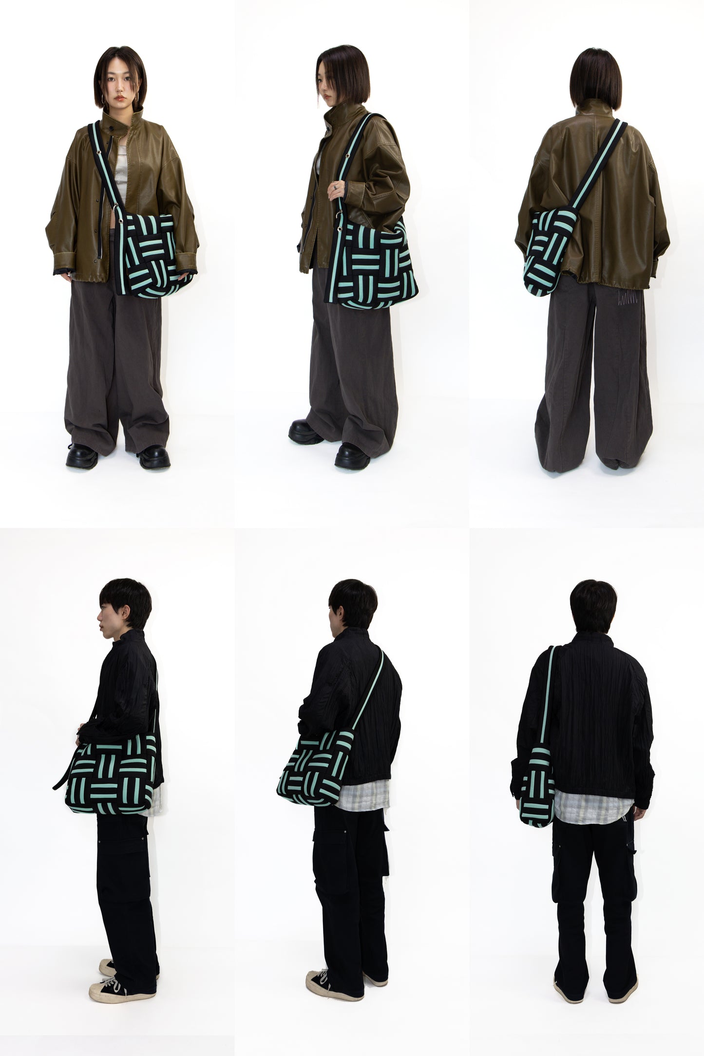 グリッドクロスバッグ - ミント
